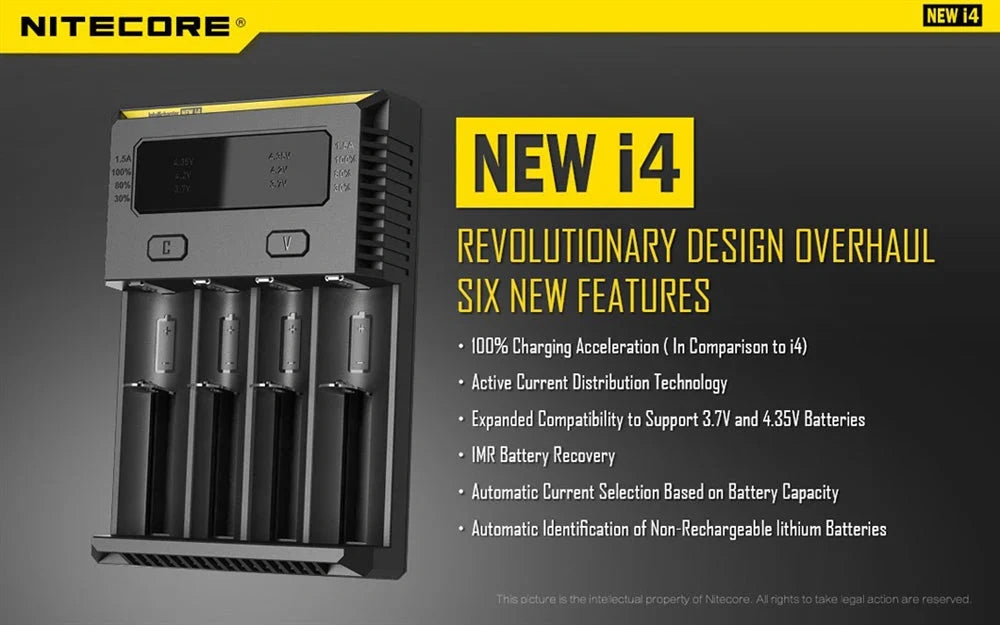 Nitecore i4 universalus išmanusis akumuliatorių įkroviklis