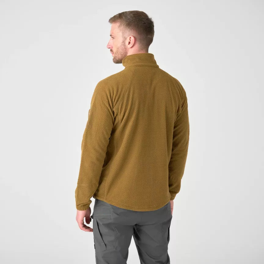 taktinis flisinis dzemperis helikon-tex alpha tactical coyote nugara