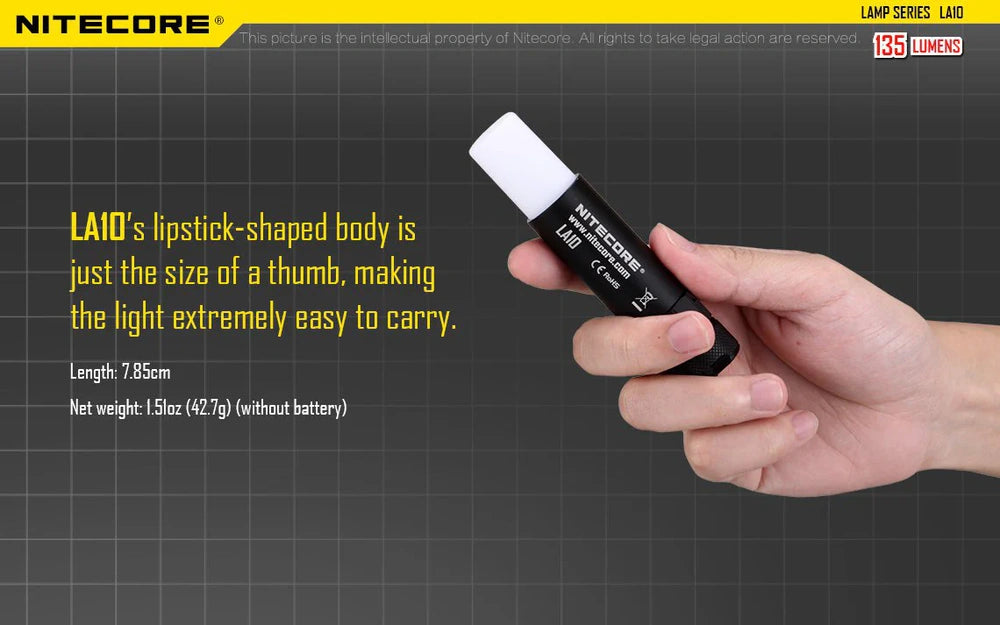 Nitecore LA10 mini žibintuvėlis – 135 liumenų