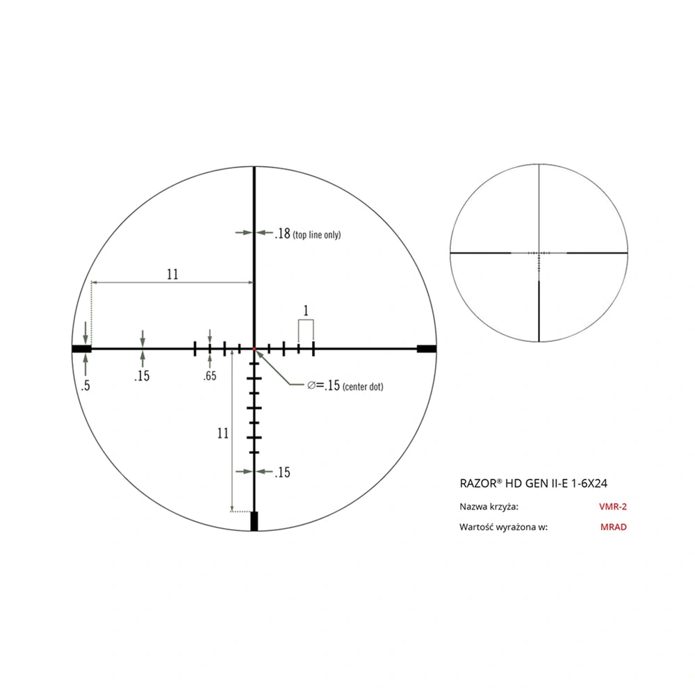 Optinis taikiklis Vortex Razor II HD-E 1-6x24 30 mm JM-1/VMR-2