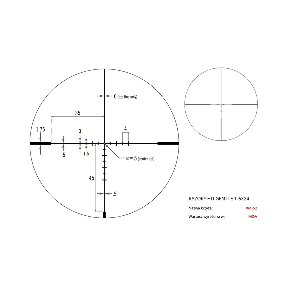 Optinis taikiklis Vortex Razor II HD-E 1-6x24 30 mm JM-1/VMR-2