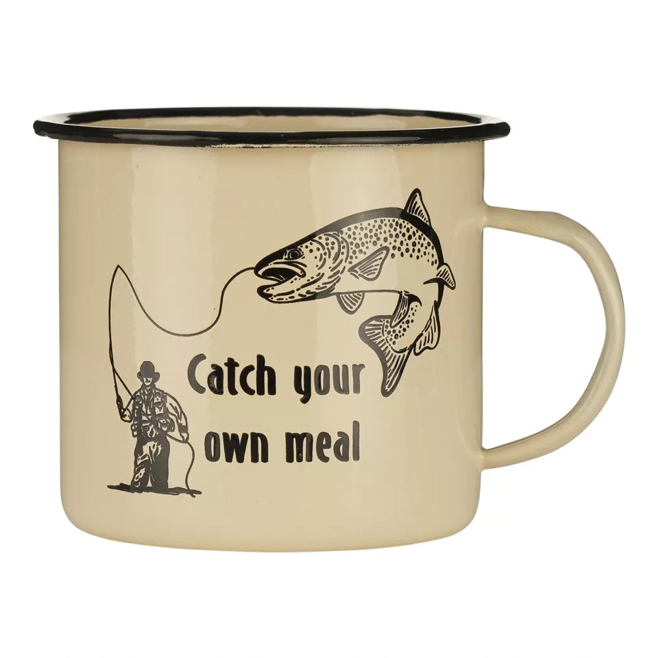 Emaliuotas puodelis Catch Your Own Meal