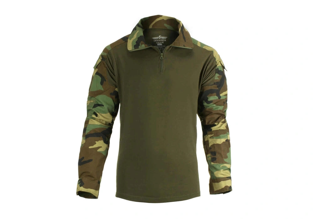 Taktiniai marškiniai Invader Gear Combat Shirt, Woodland