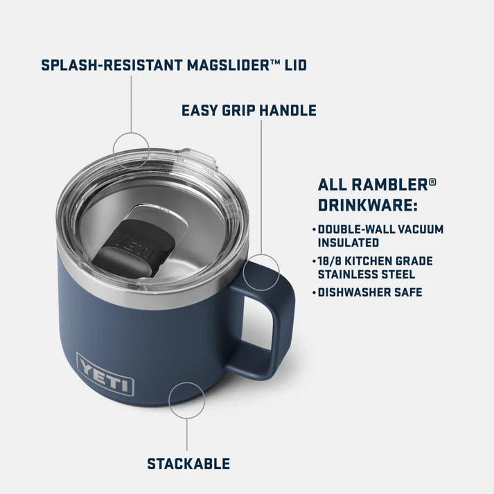 Termo puodelis YETI Rambler® Stackable Mug su Magslider™ dangteliu