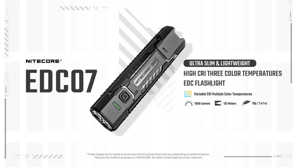 Žibintuvėlis Nitecore EDC07– 1500lm.