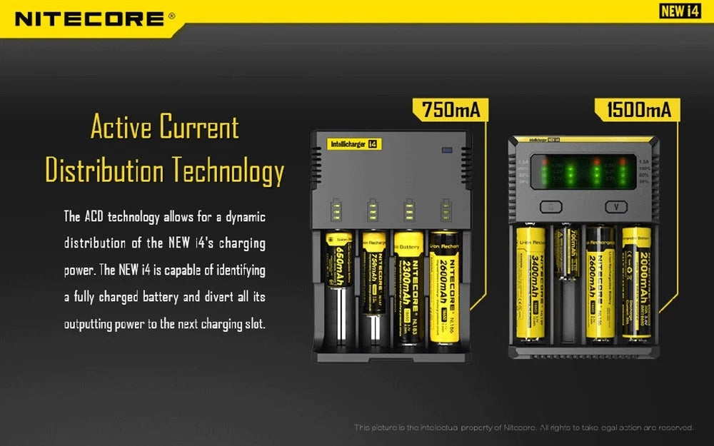 Nitecore i4 universalus išmanusis akumuliatorių įkroviklis