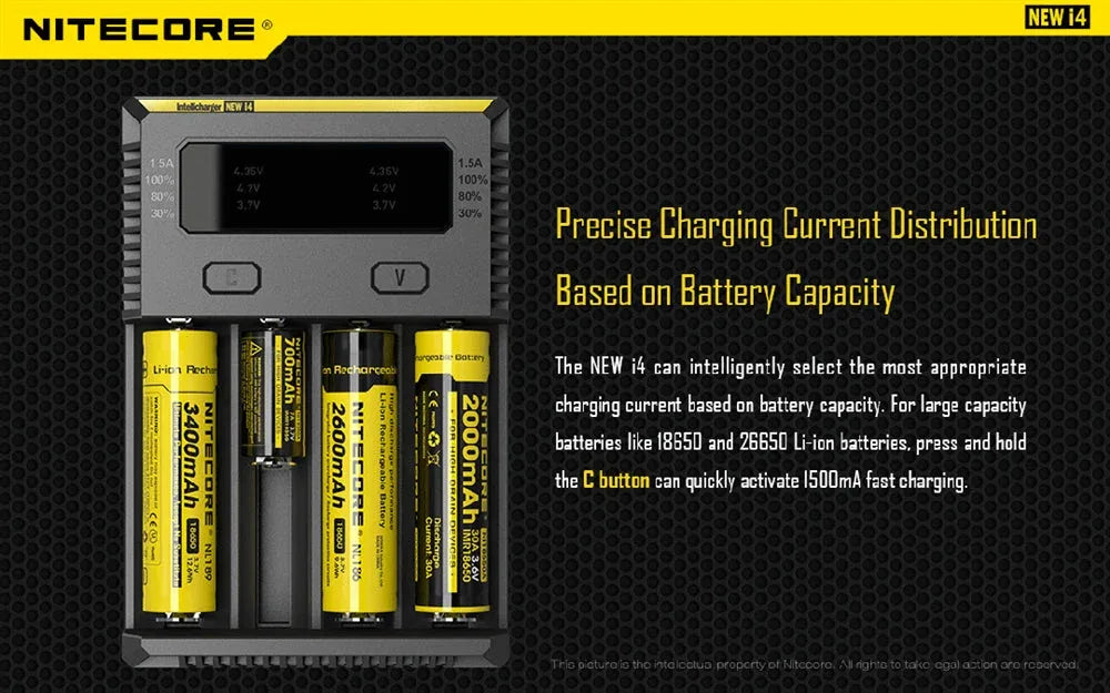 Nitecore i4 universalus išmanusis akumuliatorių įkroviklis