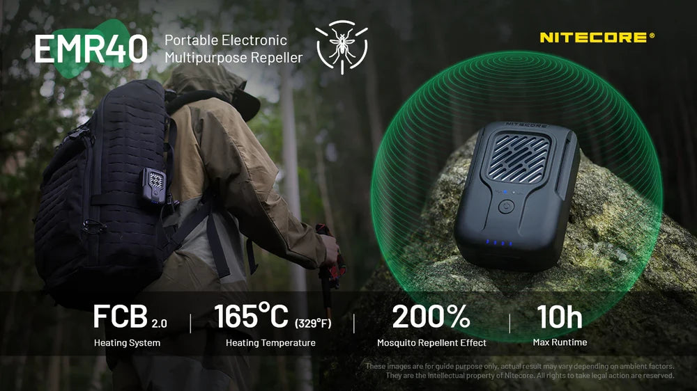 Elektroninis repelentas nuo vabzdžių Nitecore EMR40 su integruota 7800mAh baterija