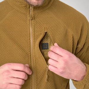 taktinis flisinis dzemperis helikon-tex alpha tactical coyote detali