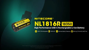 Įkraunama ličio jonų baterija Nitecore NL1816R 18350– 1600mAh