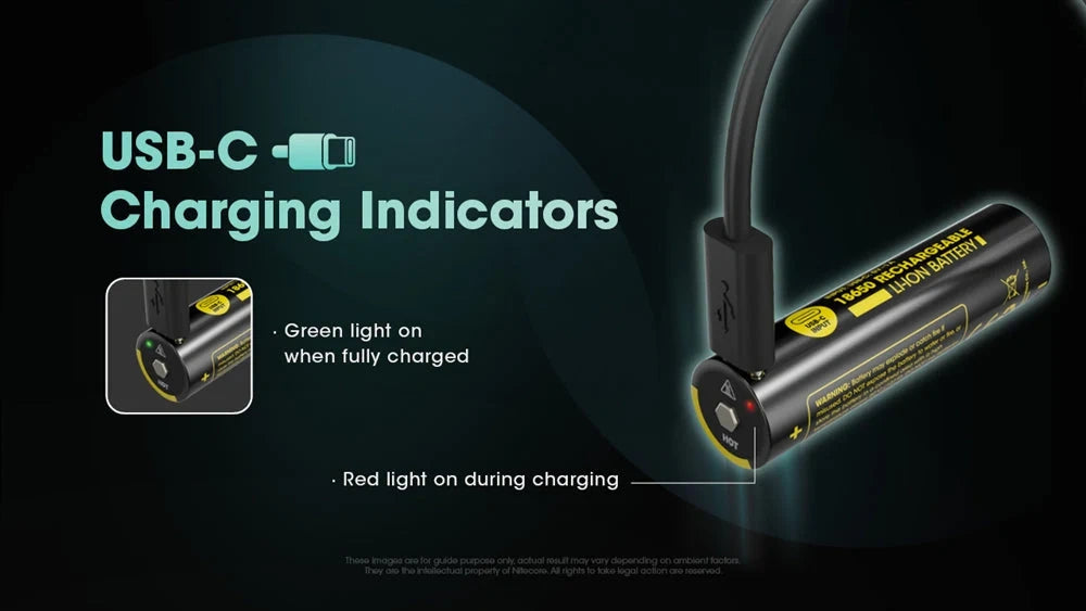 Įkraunama ličio jonų baterija Nitecore NL1836R, 18650– 3600mAh
