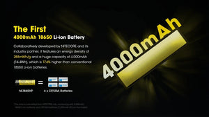 įkraunama 18650 Li-ion baterija Nitecore NL1840HP– 4000mAh