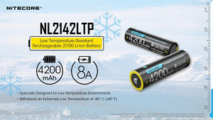 įkraunama Li-ion baterija žemoms temperatūroms Nitecore NL2142LTP 21700- 4200mAh