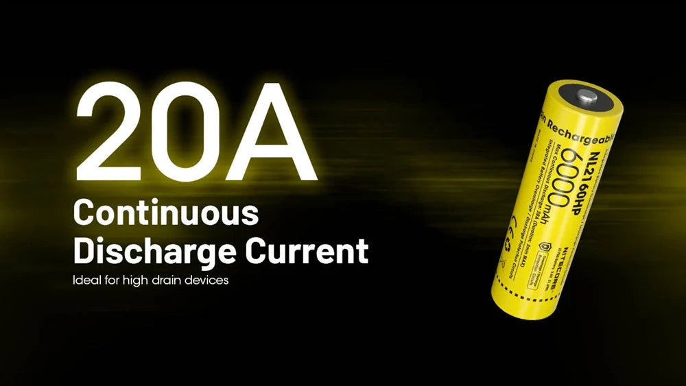 Įkraunama 21700 Li-ion baterija Nitecore NL2160HP– 6000mAh