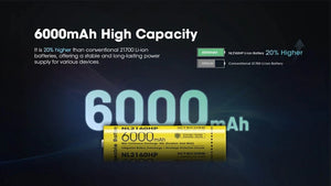 Įkraunama 21700 Li-ion baterija Nitecore NL2160HP– 6000mAh