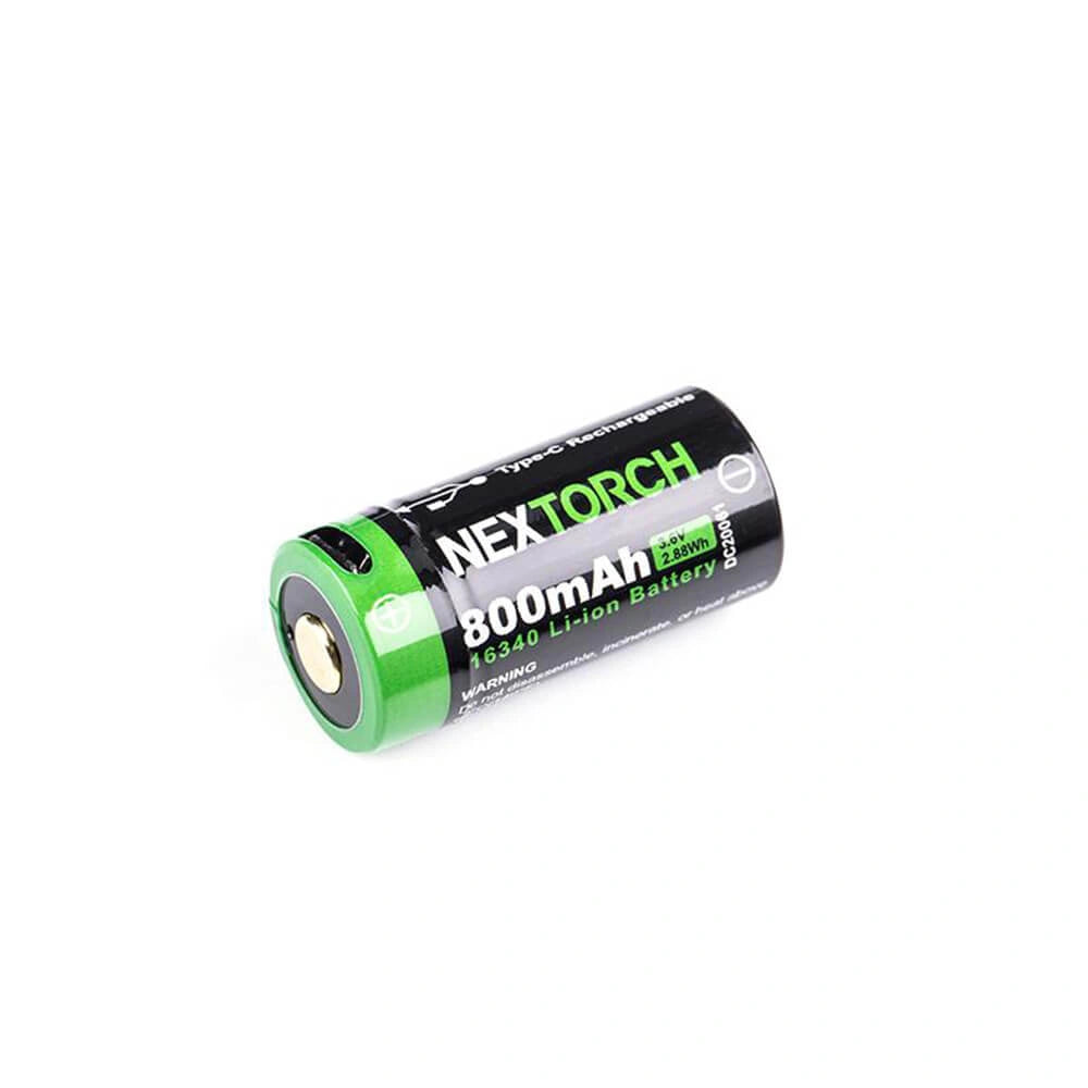 Įkraunama ličio baterija Nextorch 16340 3.6V 800 mAh