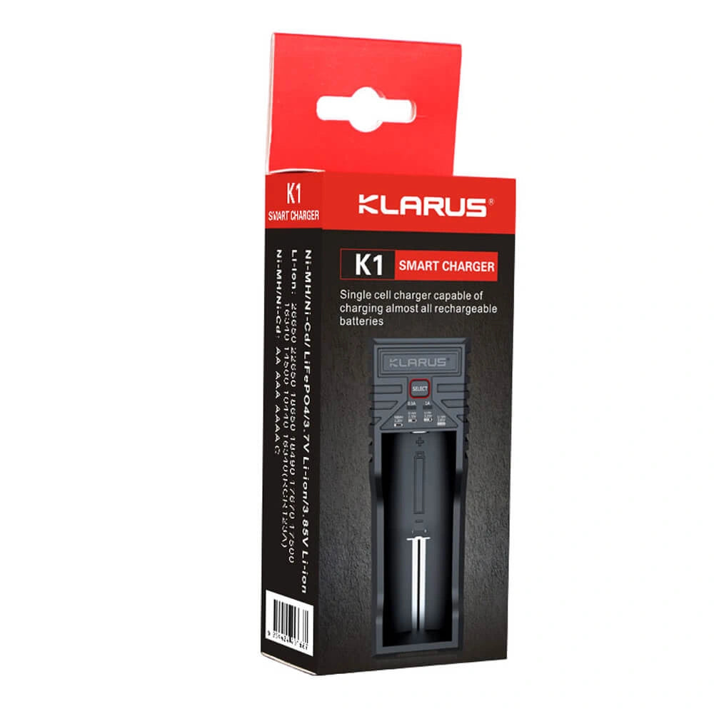 Įkroviklis Klarus K1 PRO, 21700/18650/16340/14500 įkraunamoms baterijoms