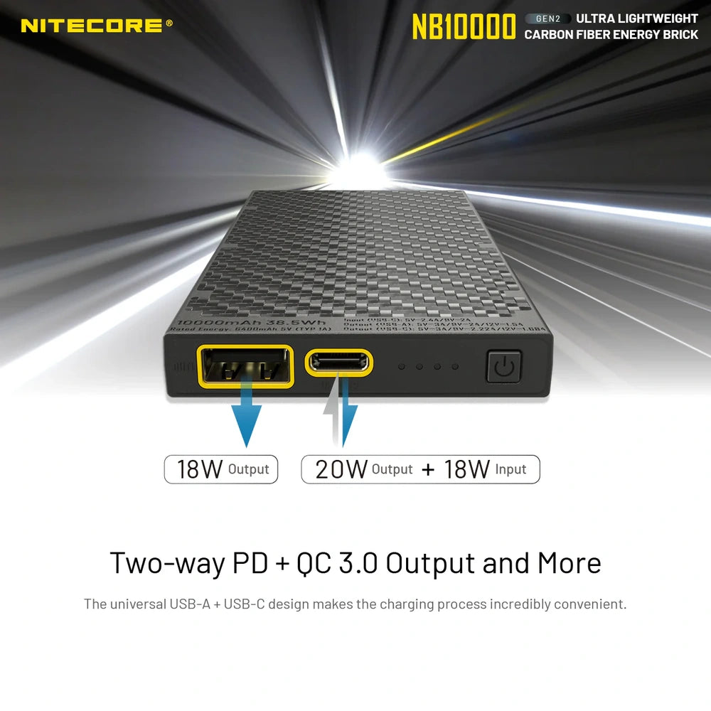 Išorinė baterija Nitecore NB10000 Gen 2, 10000mAh