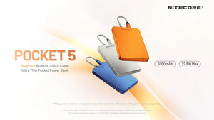 Išorinė baterija Nitecore Pocket 5, 5000mAh