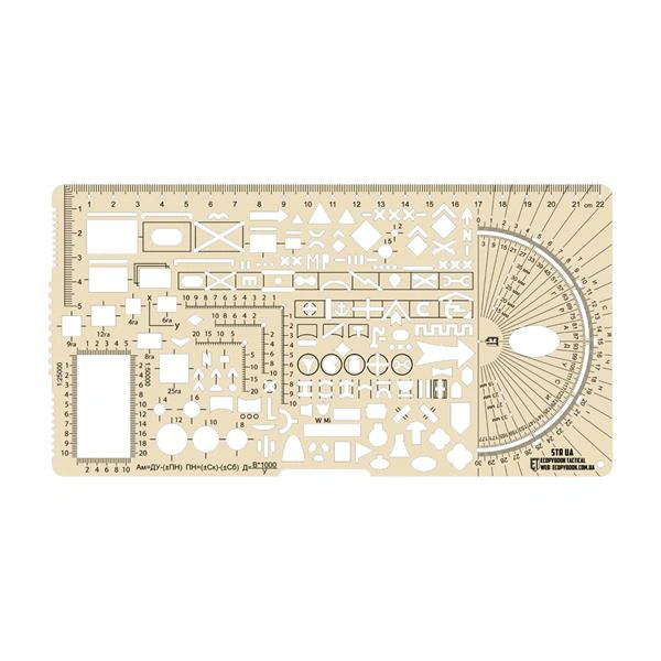 Liniuotė M-Tac Ecopybook Small Ruler Protractor NATO