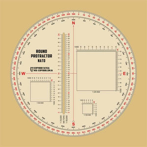 Liniuotė M-TAC Tactical Ruler Protractor round (130mm) NATO