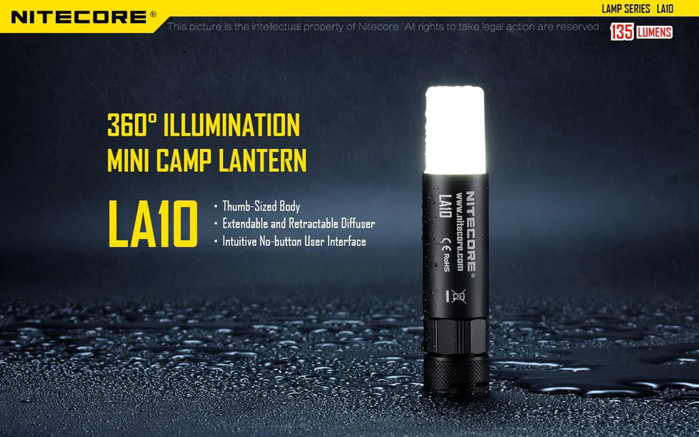 Nitecore LA10 mini žibintuvėlis – 135 liumenų