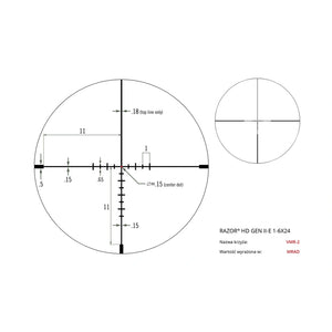Optinis taikiklis Vortex Razor II HD-E 1-6x24 30 mm JM-1/VMR-2