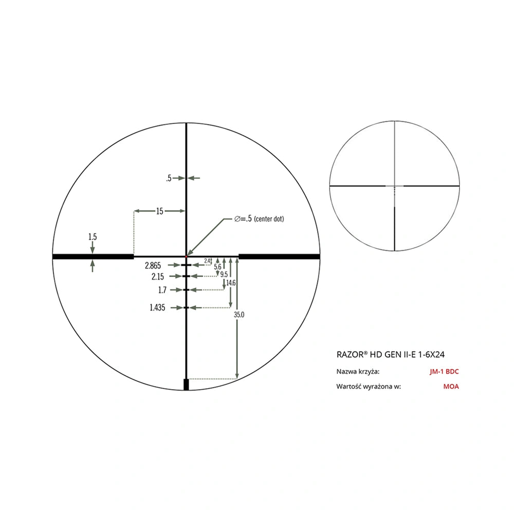 Optinis taikiklis Vortex Razor II HD-E 1-6x24 30 mm JM-1/VMR-2