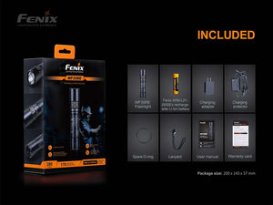Fenix WF30RE LED žibintuvėlis su komplektacijoje esančiais priedais