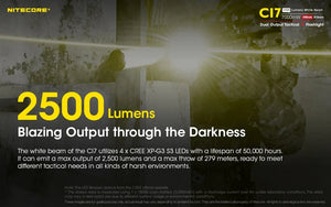 Žibintuvėlis su IR Nitecore CI7, 2500lm
