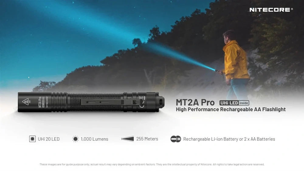 Žibintuvėlis Nitecore MT2A Pro, 1000lm