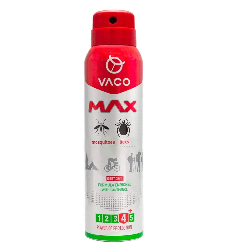 Purškalas nuo uodų ir erkių su pantenoliu Vaco Max, 30% Deet