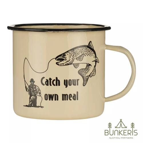Emaliuotas puodelis Catch Your Own Meal