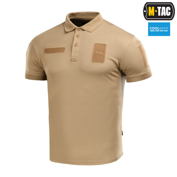 Polo stiliaus taktiniai marškinėliai M-TAC POLO TACTICAL COOLMAX, smėlio spalvos, Lietuvos šaulių sąjunga