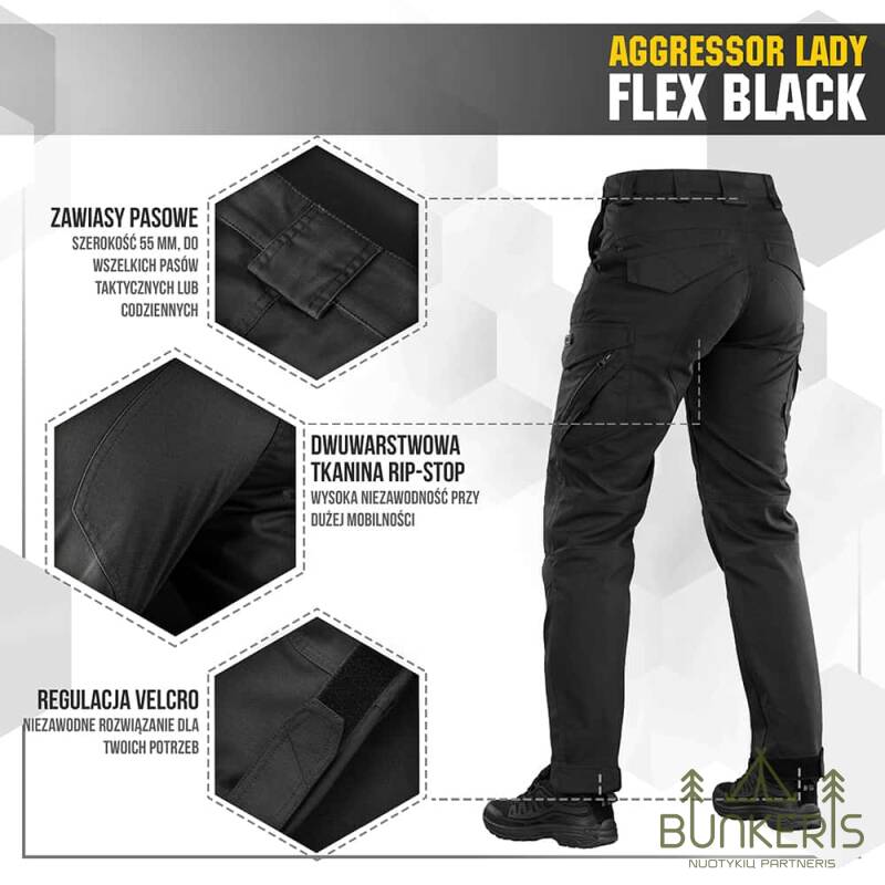 Taktinės kelnės M-Tac Pants Aggressor Lady Flex - Image 2