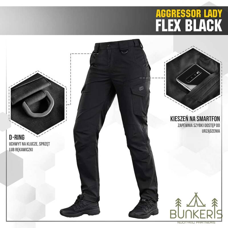 Taktinės kelnės M-Tac Pants Aggressor Lady Flex - Image 3