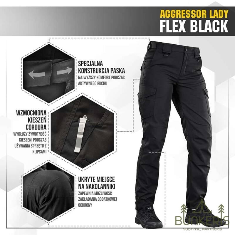 Taktinės kelnės M-Tac Pants Aggressor Lady Flex - Image 4
