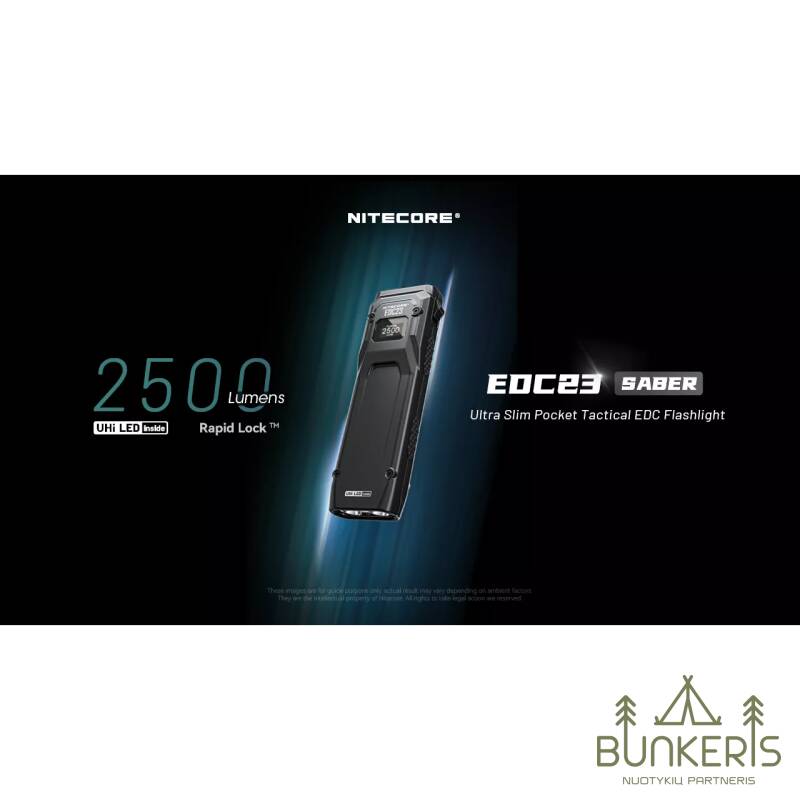 Kompaktiškas prožektorius Nitecore EDC23, 2500lm - Image 9