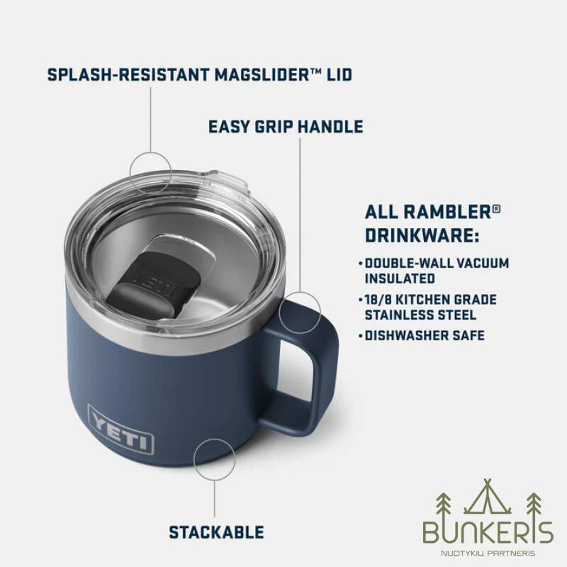 Termo puodelis YETI Rambler® Stackable Mug su Magslider™ dangteliu  - Image 4